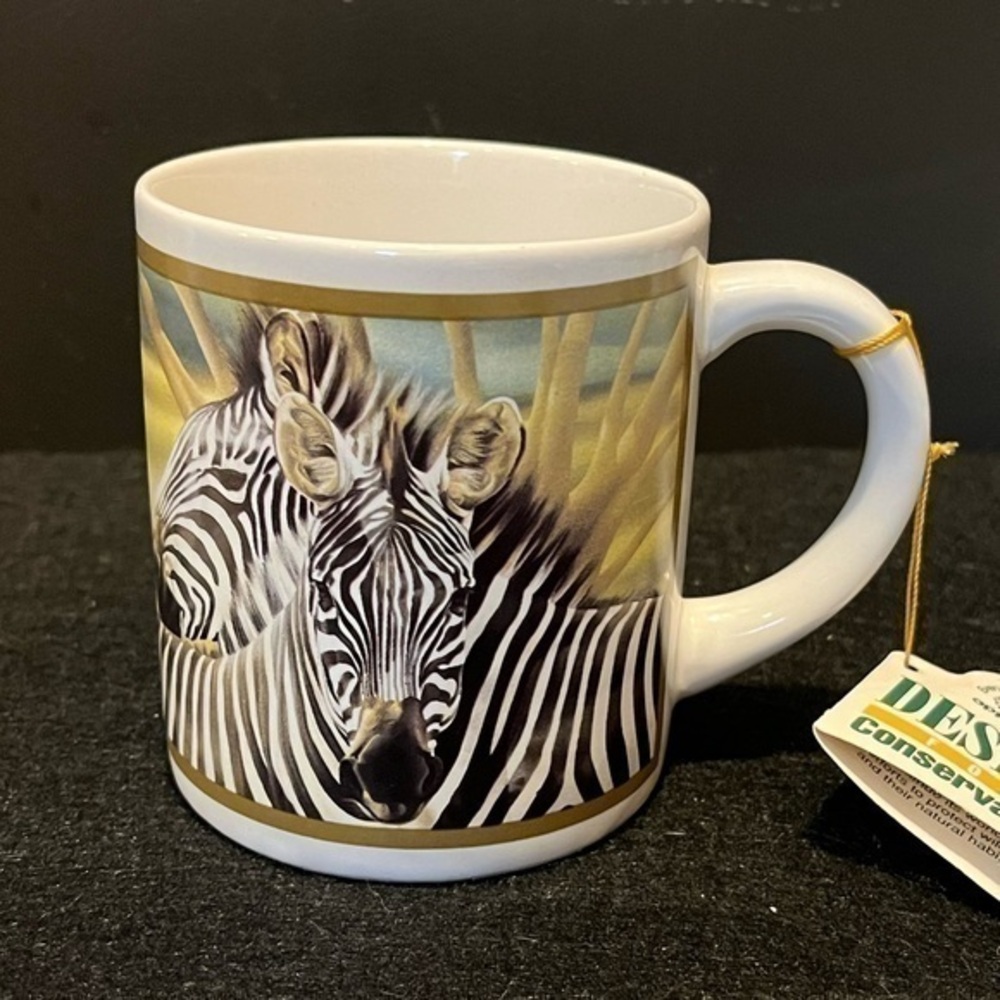 NWT Zebras Mug Vintage 1985 by Applause Made in Korea